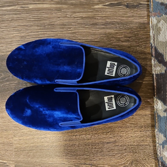 Fitflop Shoes - FITFLOP • Superskate Blue Velvet Slip-on Sneakers